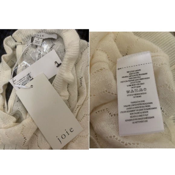 Joie Hadar Pointelle Wool-Blend Sweater Small - Picture 9 of 9